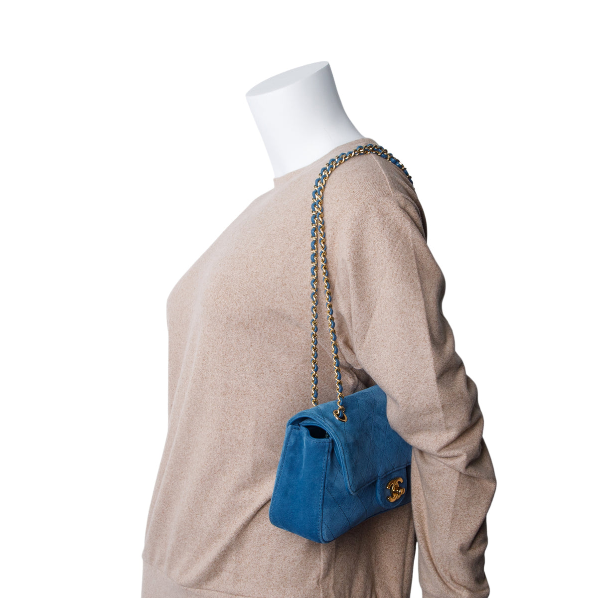 Chanel 2026 Blue Suede Calfskin Mini Souplissimo Flap w/ Box & Receipt