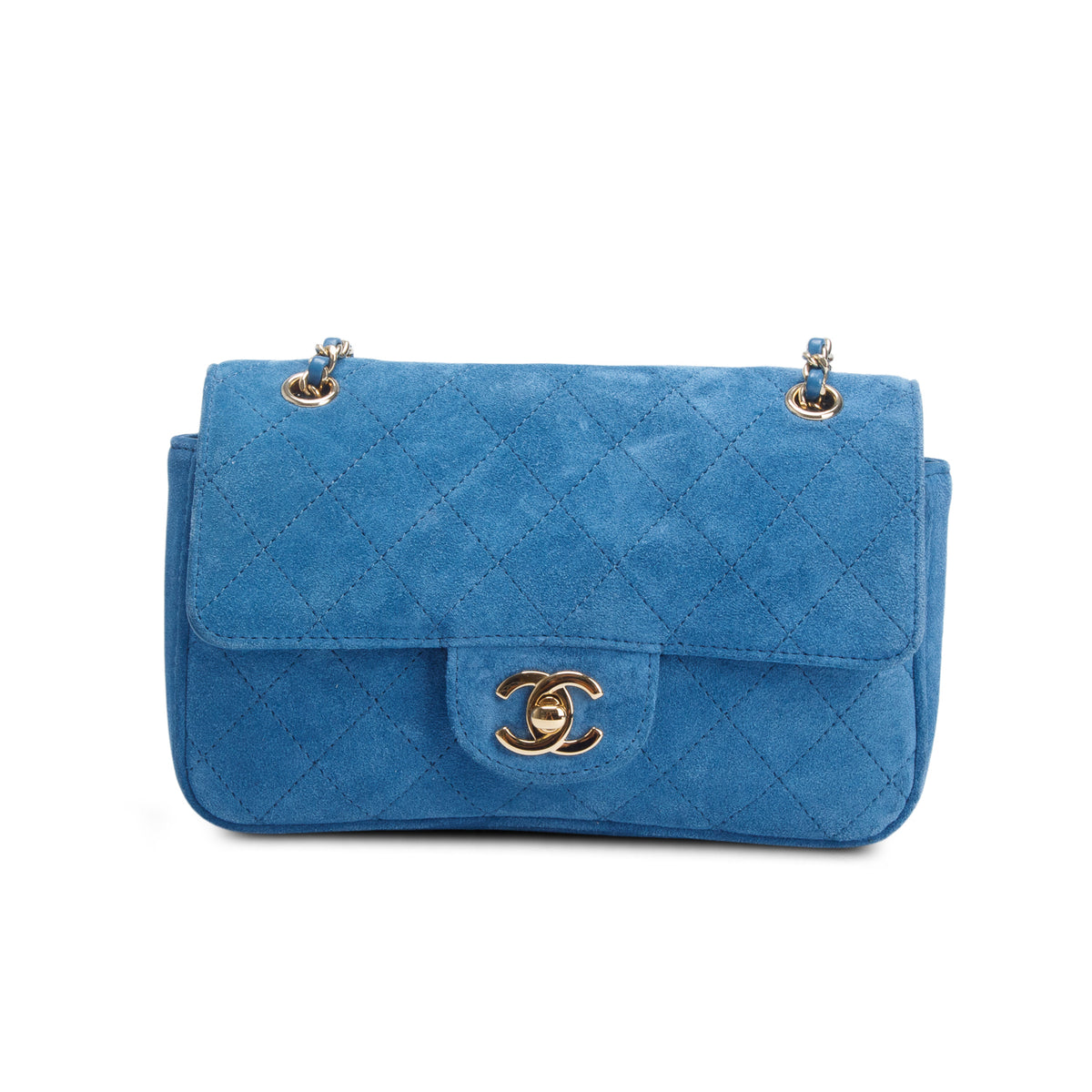 Chanel 2026 Blue Suede Calfskin Mini Souplissimo Flap w/ Box & Receipt