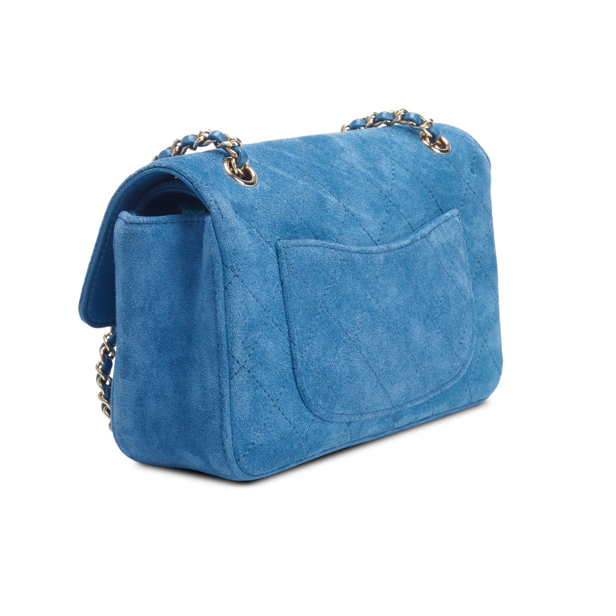 Chanel 2026 Blue Suede Calfskin Mini Souplissimo Flap w/ Box & Receipt