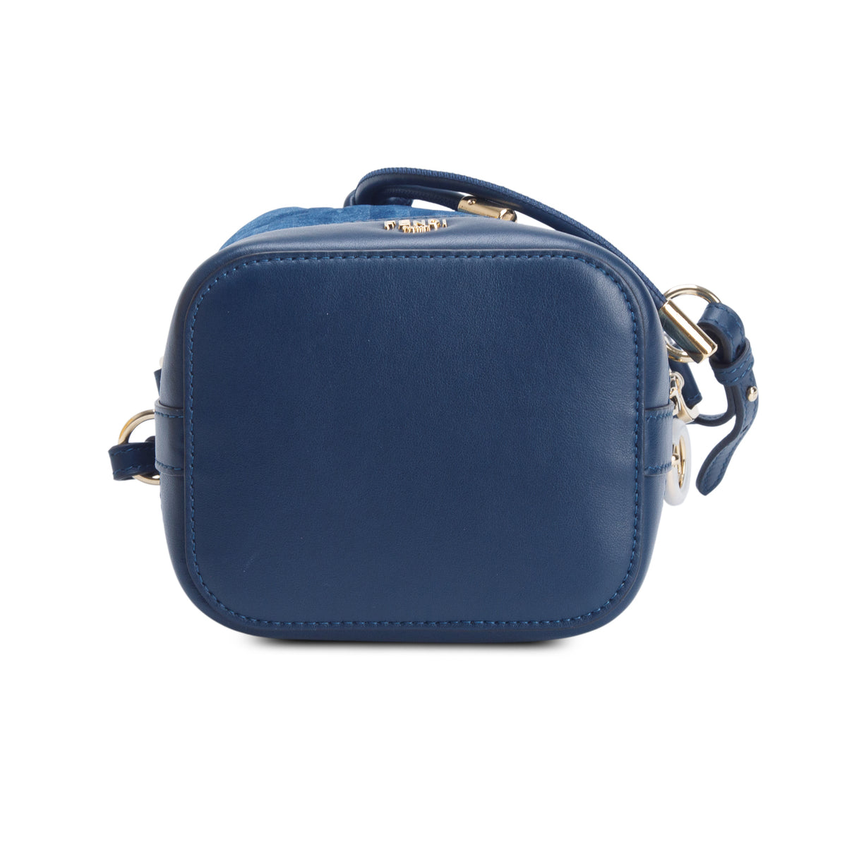Fendi 2025 Blue Denim Effect Velvet FF Jacquard Vitello Mini Mon Tresor Bucket Bag w/ Box, Straps & Receipt