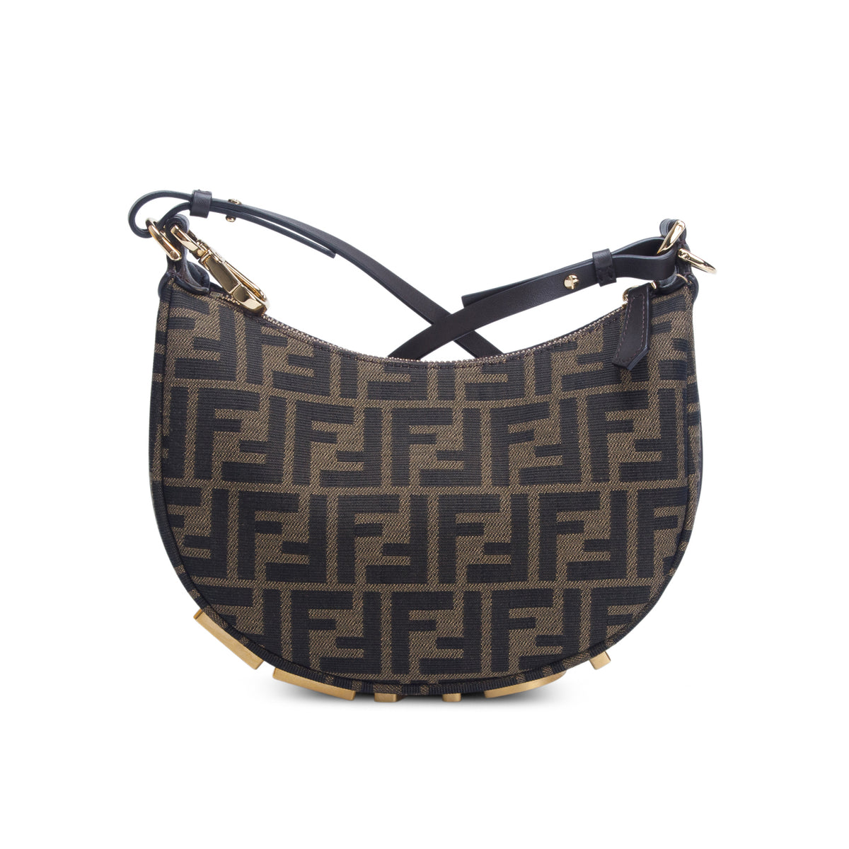 Fendi 2026 Brown FF Zucca Jacquard Mini Fendigraphy Bag w/ Box, Strap & Receipt