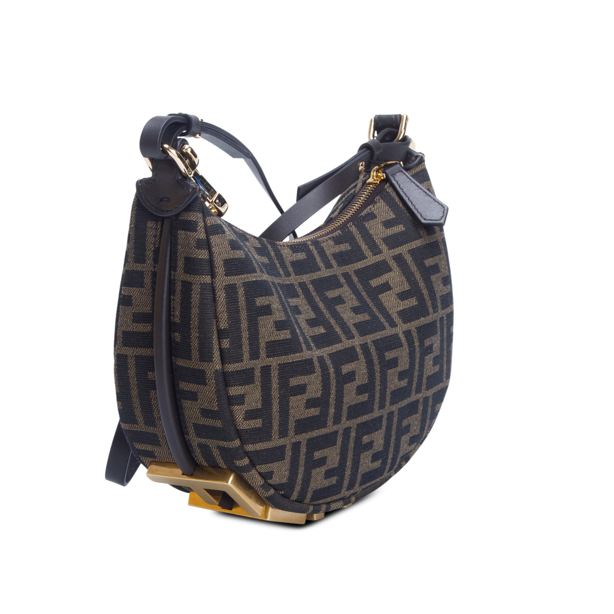 Fendi 2026 Brown FF Zucca Jacquard Mini Fendigraphy Bag w/ Box, Strap & Receipt