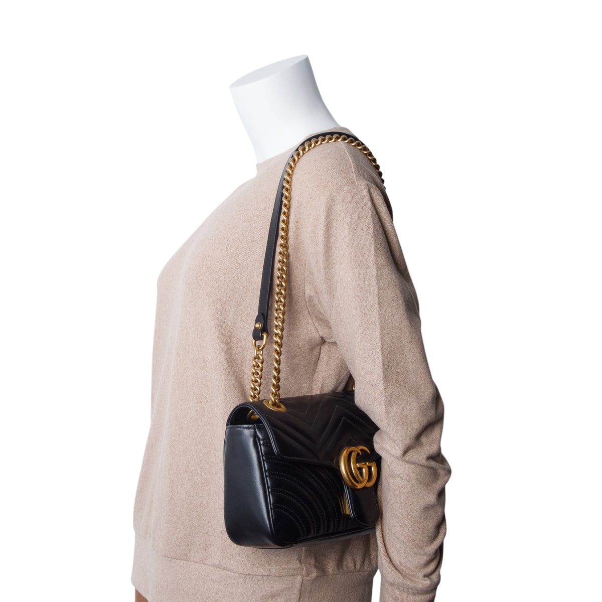 Gucci Black GG Marmont Matelasse Medium Shoulder Bag