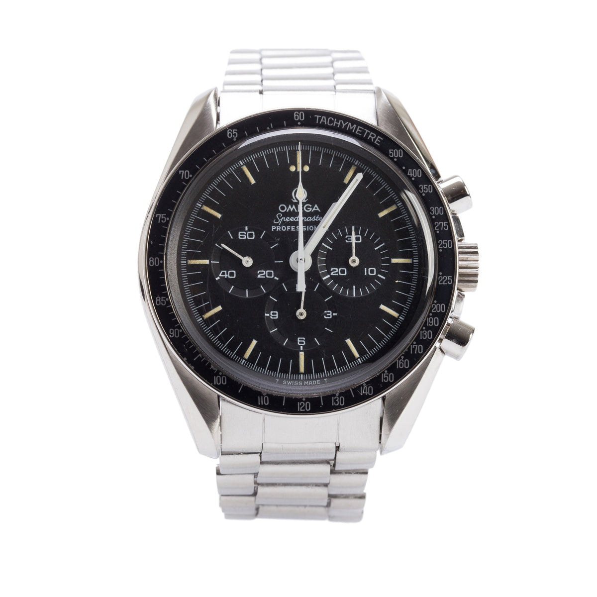 Omega Stainless Steel Speedmaster Moonwatch Professional 42 MM Manual Watch Black Dial