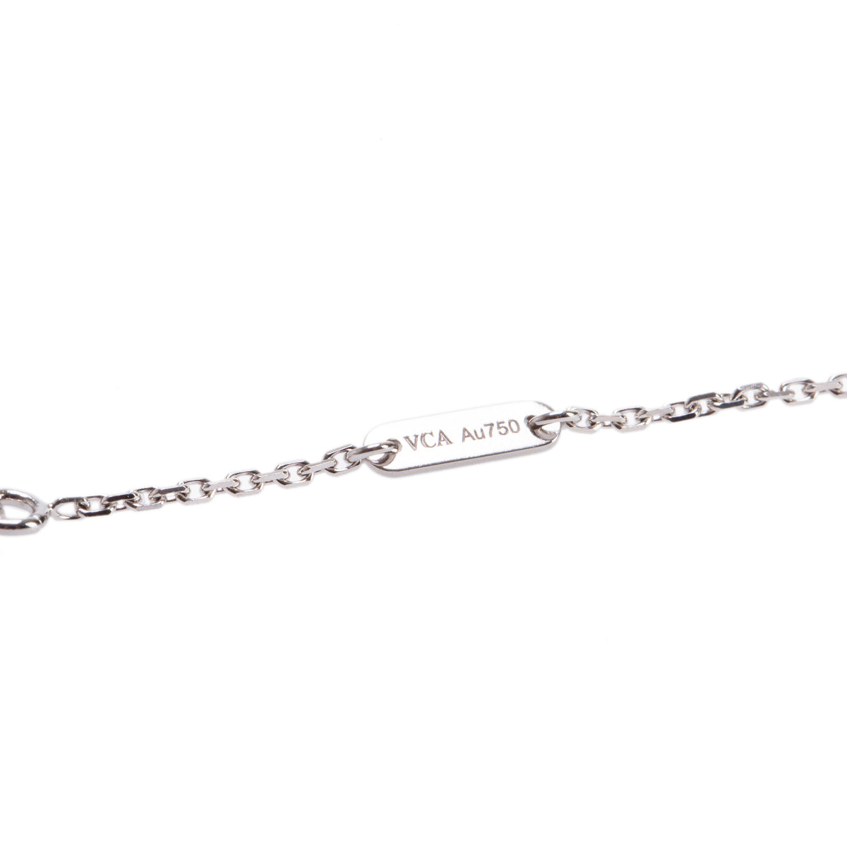 Van Cleef & Arpels 2025 18k White Gold Diamond Sweet Alhambra Pendant Necklace w/ Box & Certificate