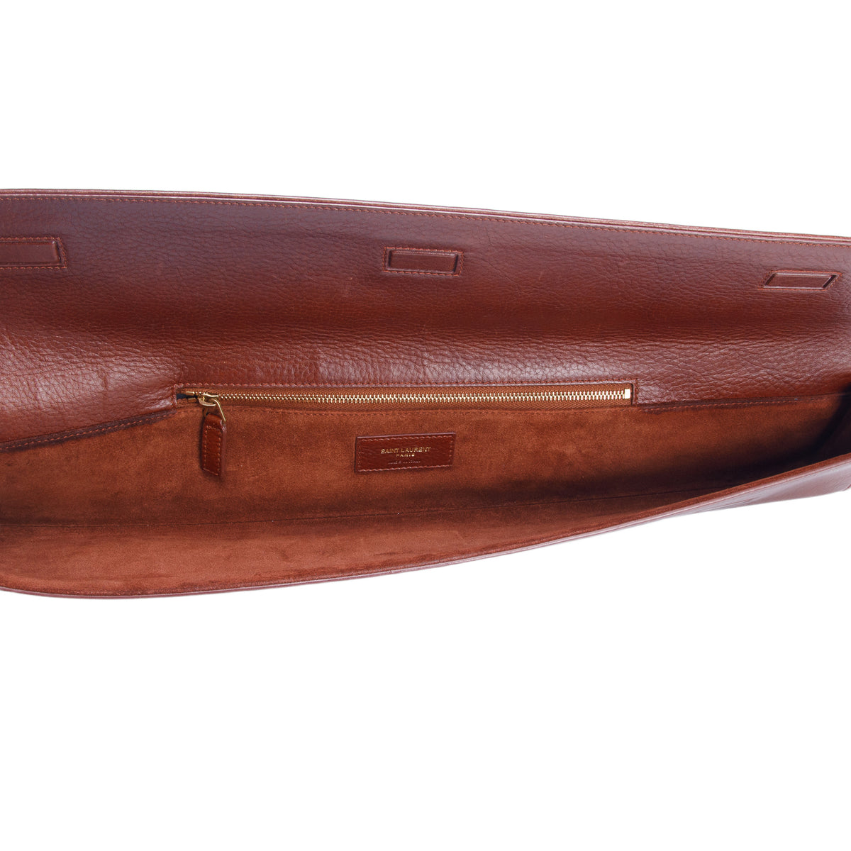 Saint Laurent Brown Leather Fetiche Long Clutch