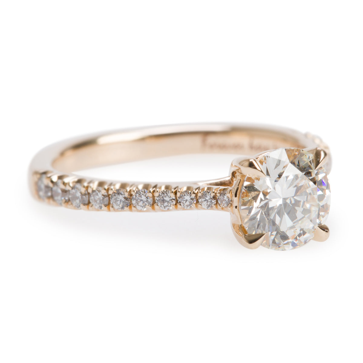 14k Yellow Gold 0.90 ct. Round Cut Diamond Engagement Ring, Size 5