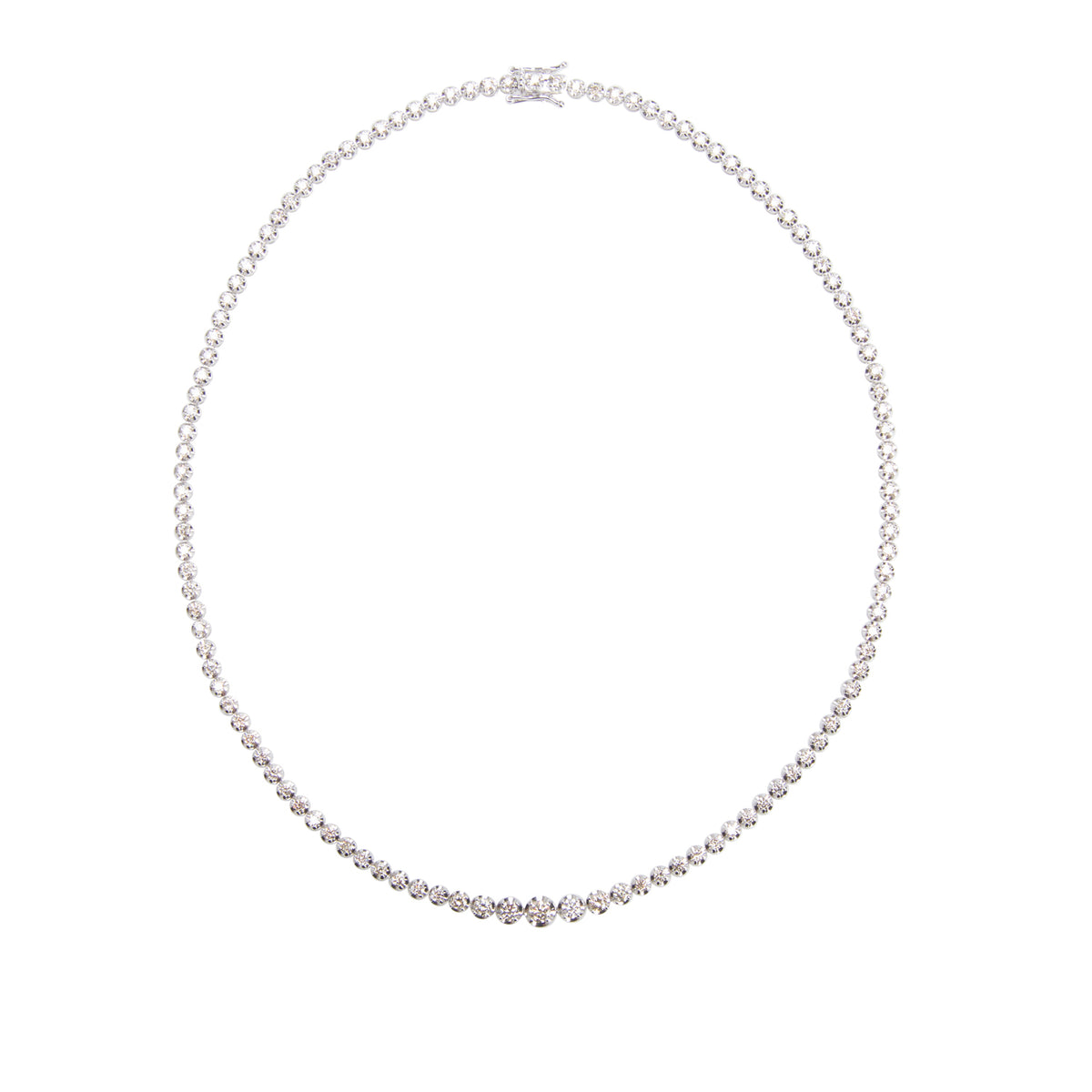 18k White Gold 4.60 tcw. Graduated Diamond Tennis Necklace
