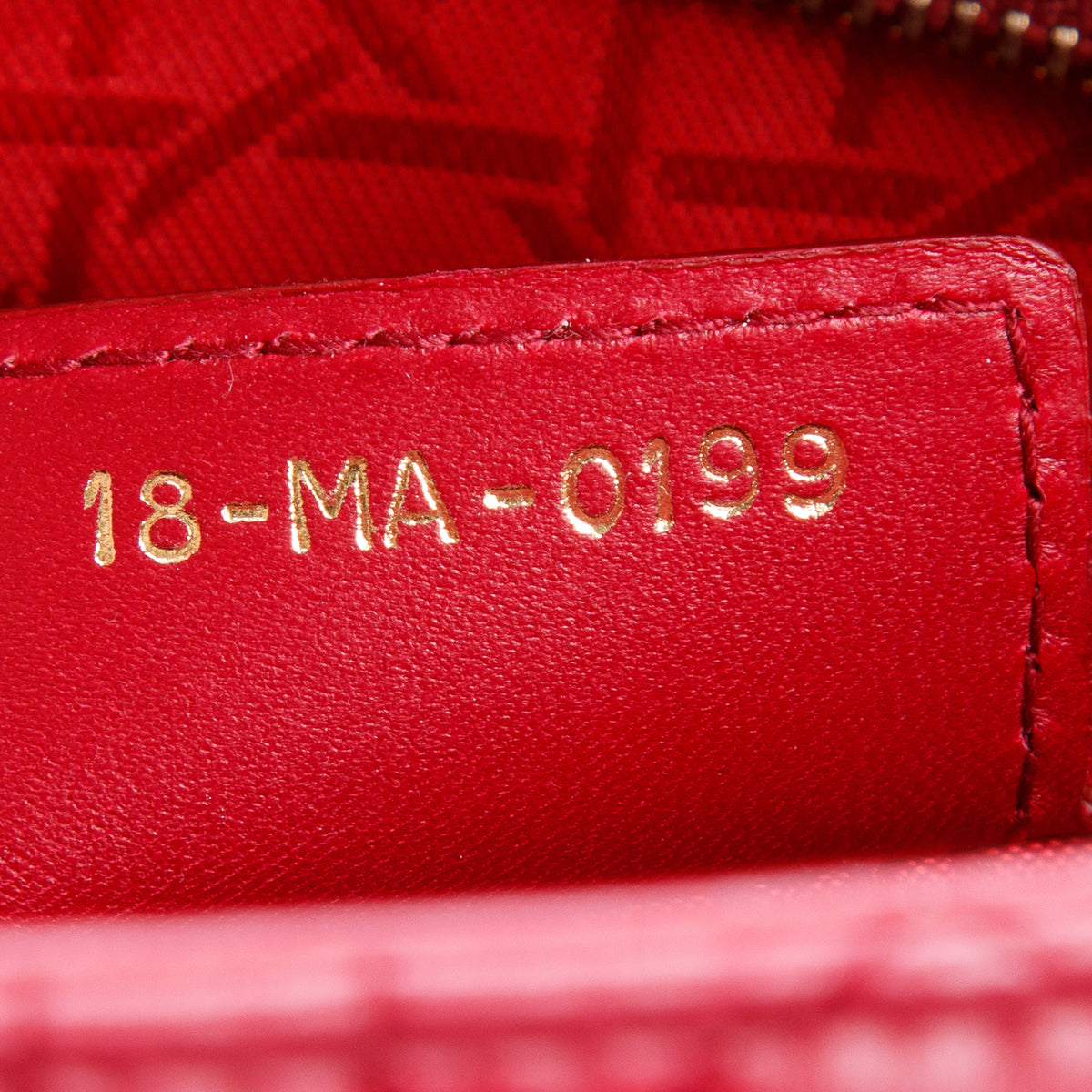 Christian Dior Red Cannage Lambskin Leather Medium Lady Dior Bag w/ Strap & Authenticity Card