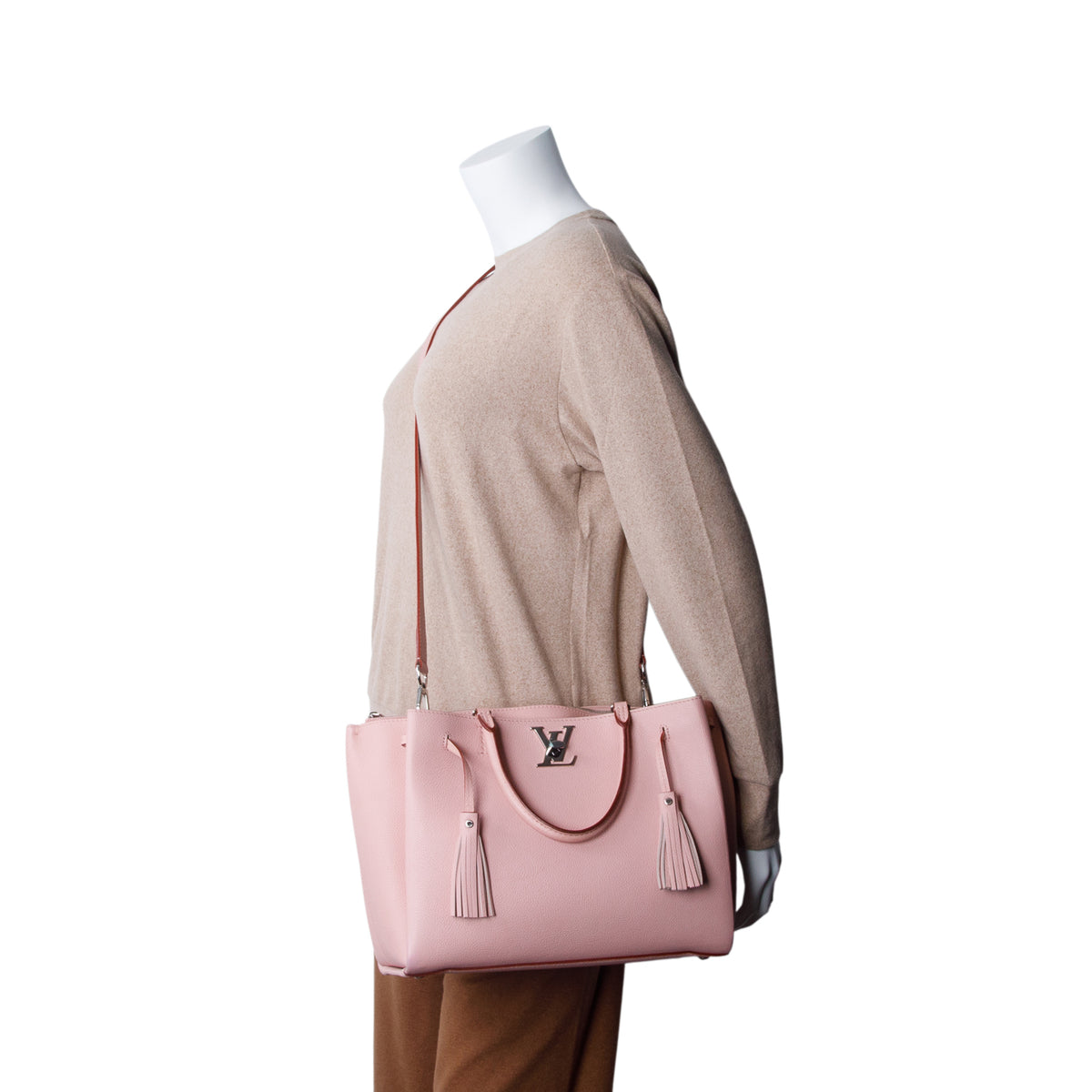 Louis Vuitton Pink Calfskin LockMeTo Tote w/ Strap