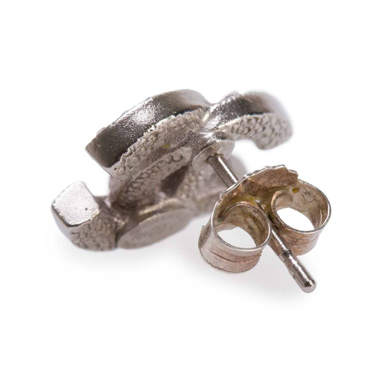 Chanel 2021 Palladium Plated Strass Mini CC Stud Earrings w/ Box