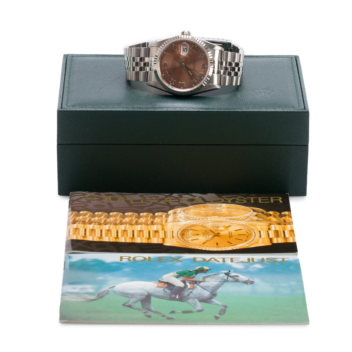 Rolex Stainless Steel Oyster Perpetual Datejust 36 MM Watch Salmon Dial 16234 w/ Box