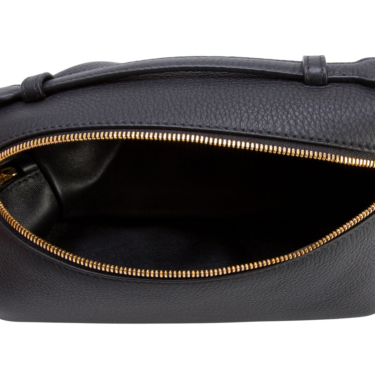 Loro Piana Black Grained Calfskin Leather Extra Pocket L19 Pouch w/ Box & Strap