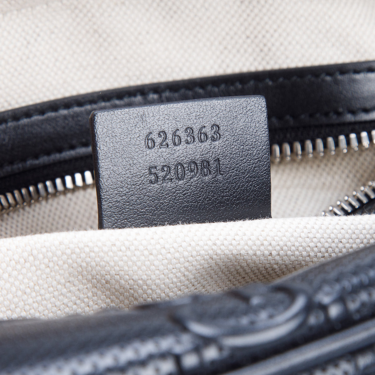 Gucci Black Calfskin GG Tennis Embossed Square Messenger Bag