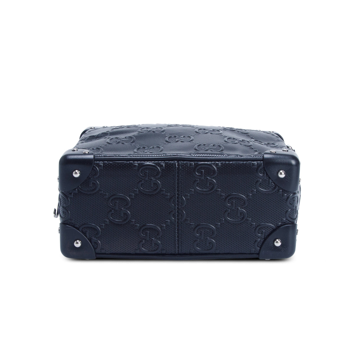 Gucci Black Calfskin GG Tennis Embossed Square Messenger Bag