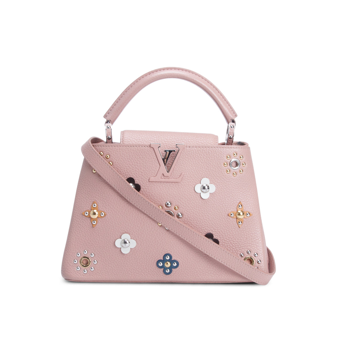 Louis Vuitton Pink Taurillon Mechanical Flowers Capucines BB w/ Strap