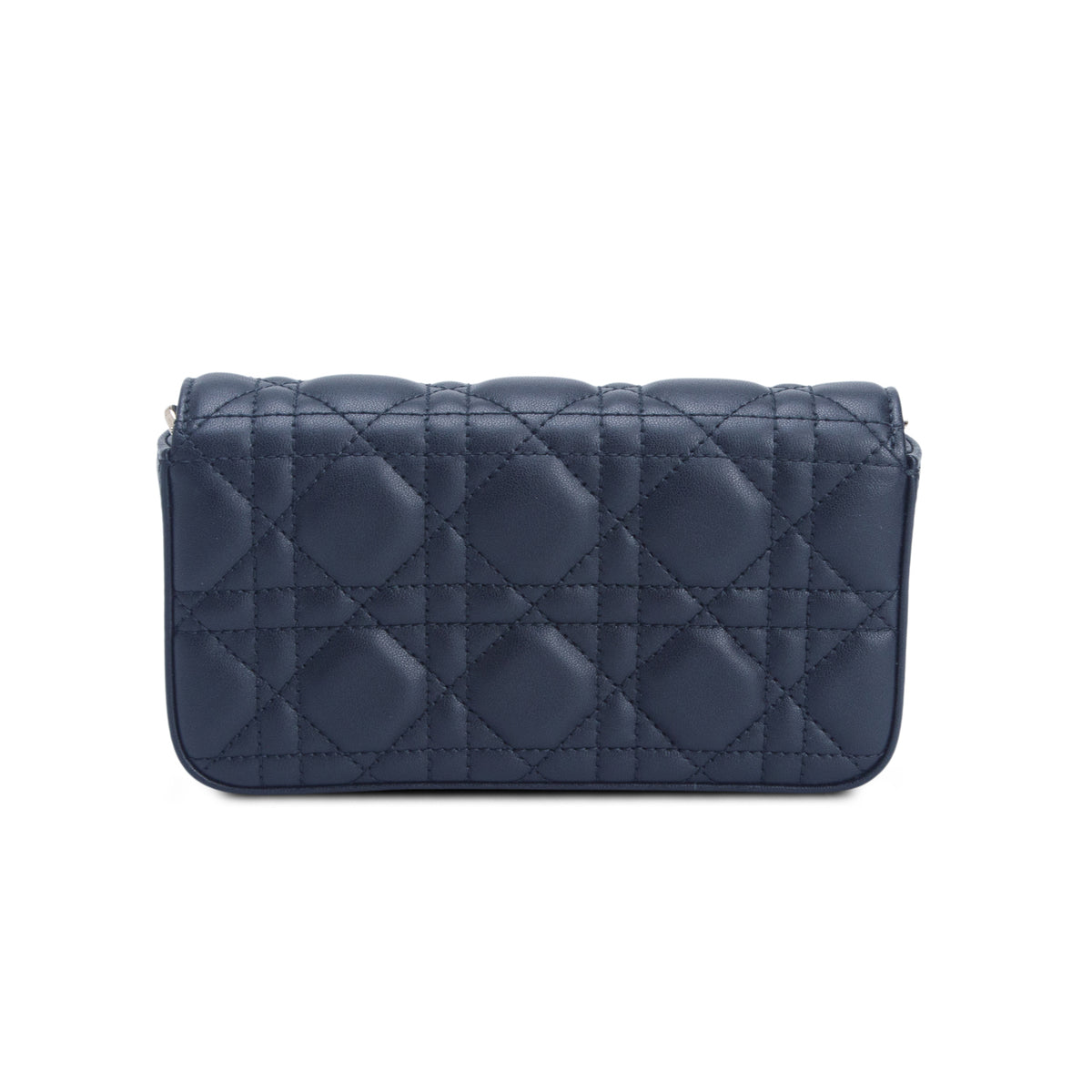 Christian Dior 2024 Black Lambskin Cannage Dior Talk Phone Pouch w/ Chain