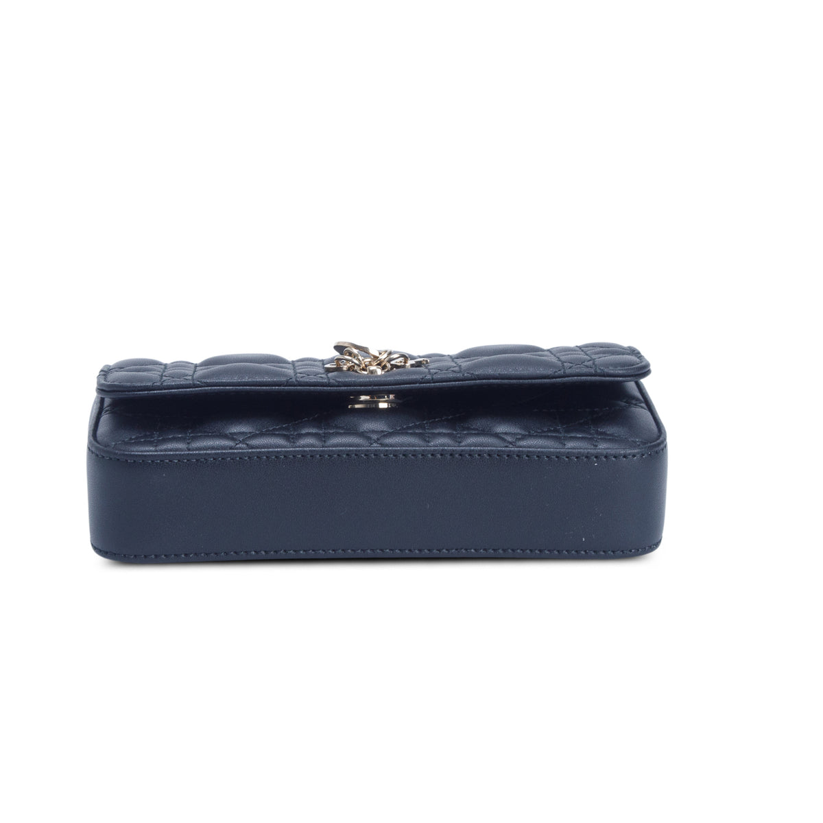 Christian Dior 2024 Black Lambskin Cannage Dior Talk Phone Pouch w/ Chain