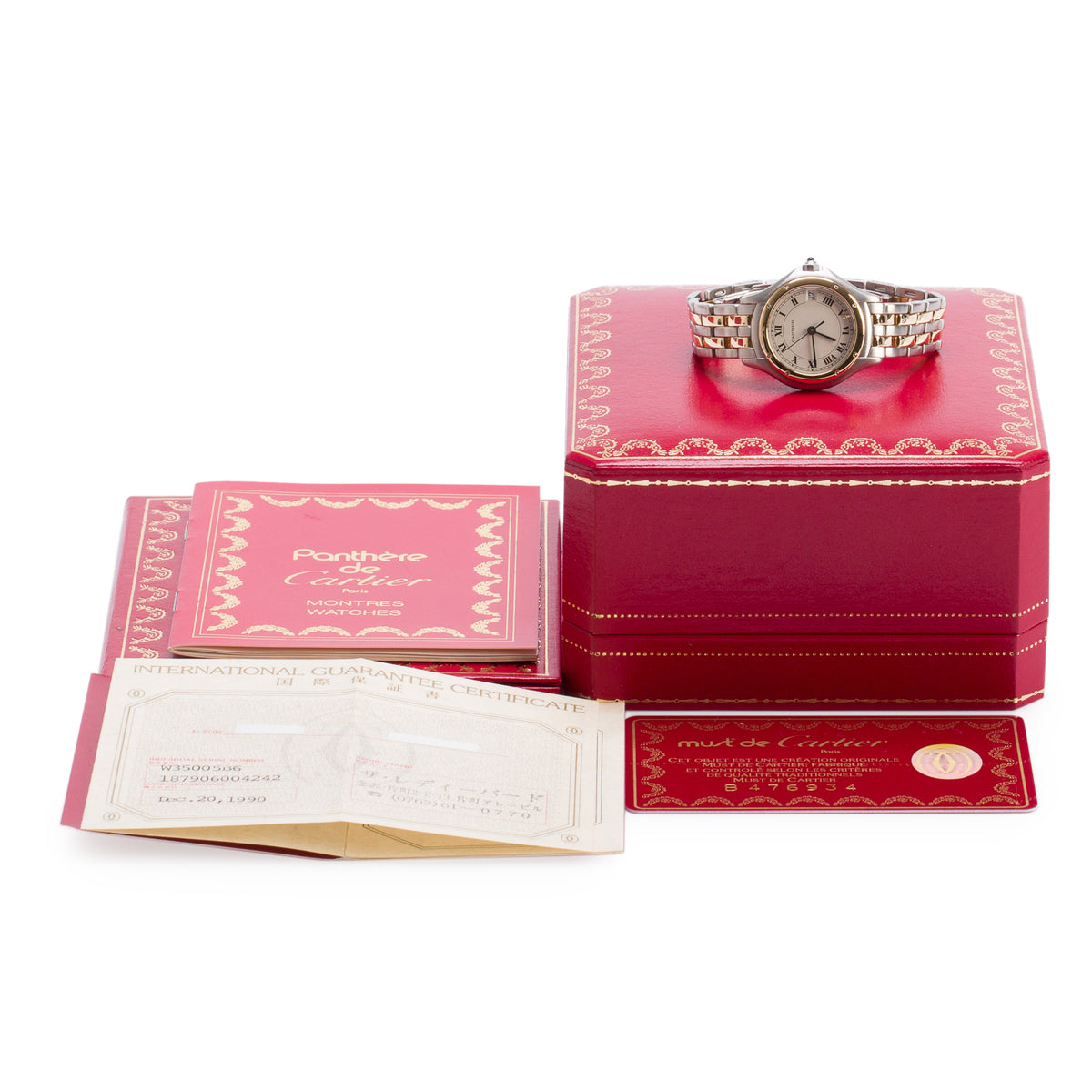 Cartier Stainless Steel & 18k Yellow Gold Cougar 26 MM Quartz Watch 187906 w/ Box & Papers