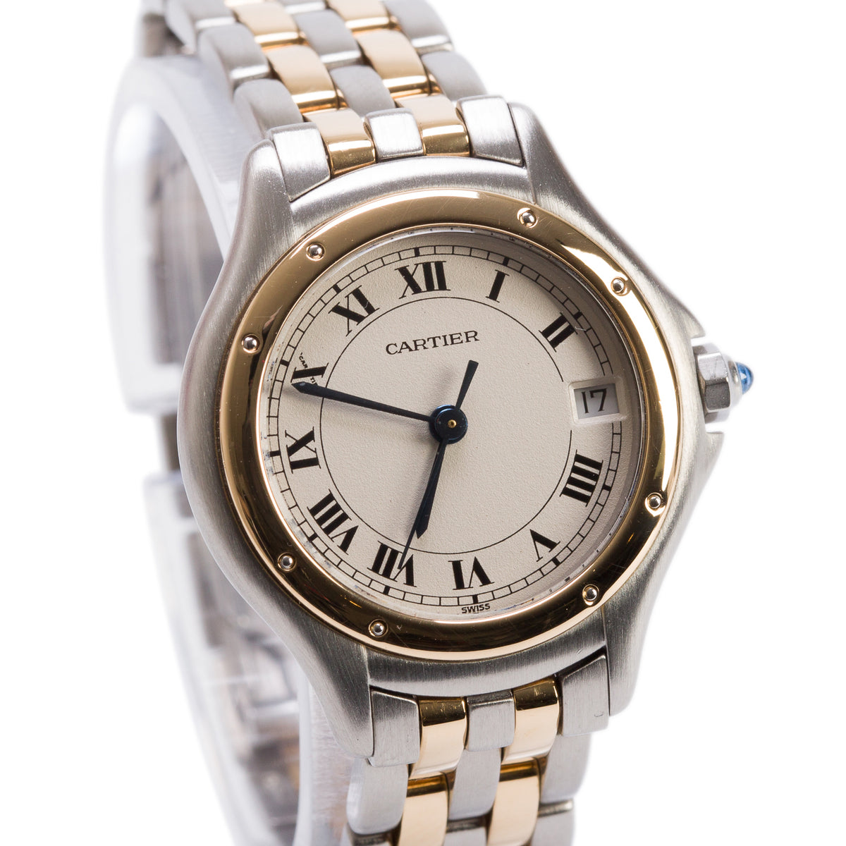Cartier Stainless Steel & 18k Yellow Gold Cougar 26 MM Quartz Watch 187906 w/ Box & Papers