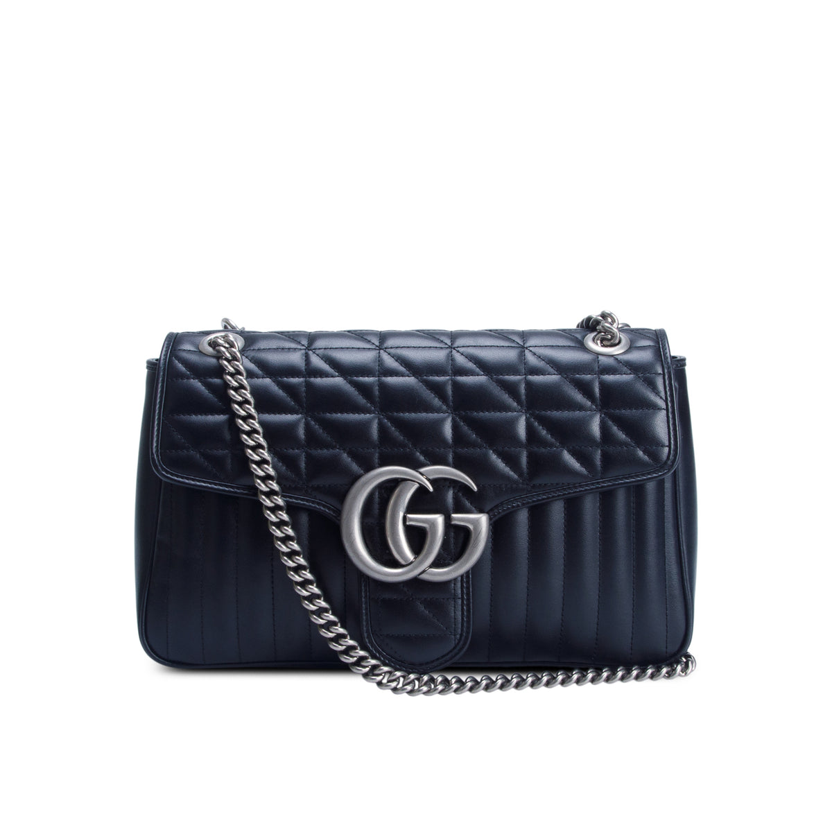 Gucci Black GG Marmont Matelasse Medium Shoulder Bag w/ Box