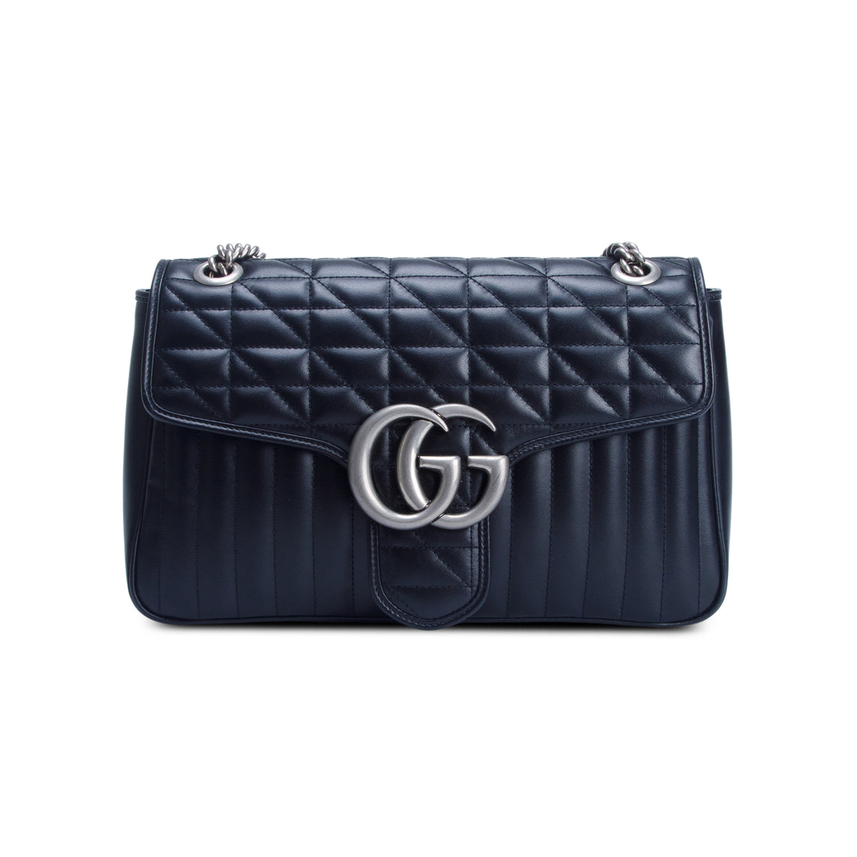 Gucci Black GG Marmont Matelasse Medium Shoulder Bag w/ Box