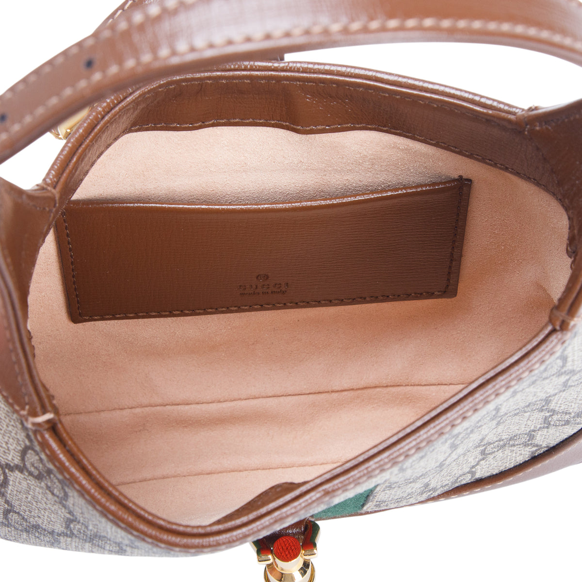 Gucci GG Supreme Monogram Azalea Calfskin Web Mini Jackie 1961 w/ Strap