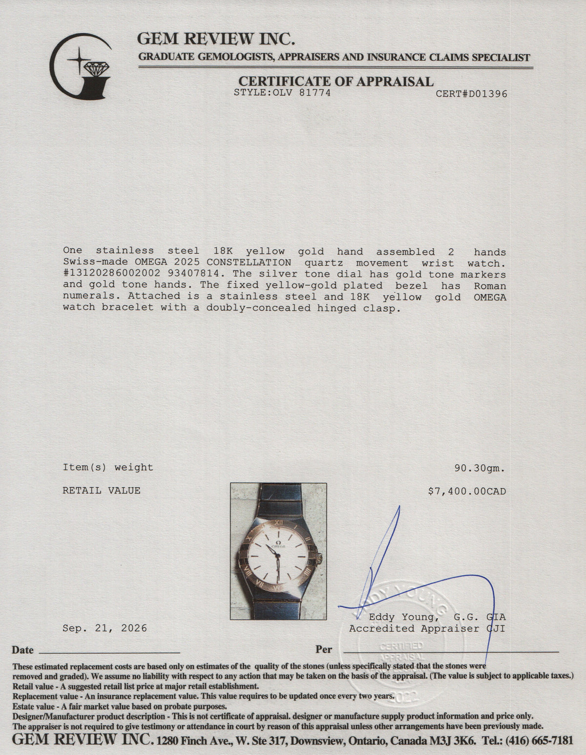 Omega 2025 Stainless Steel & 18k Yellow Gold Constellation 28 MM Quartz Watch Silver Dial w/ Box & Papers