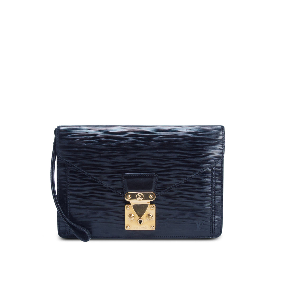 Louis Vuitton Vintage Black Epi Leather Dragonne Wristlet Clutch