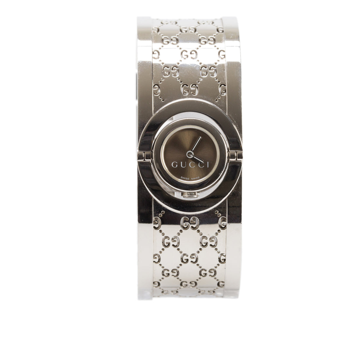 Gucci Stainless Steel Twirl Quartz Watch Brown Dial