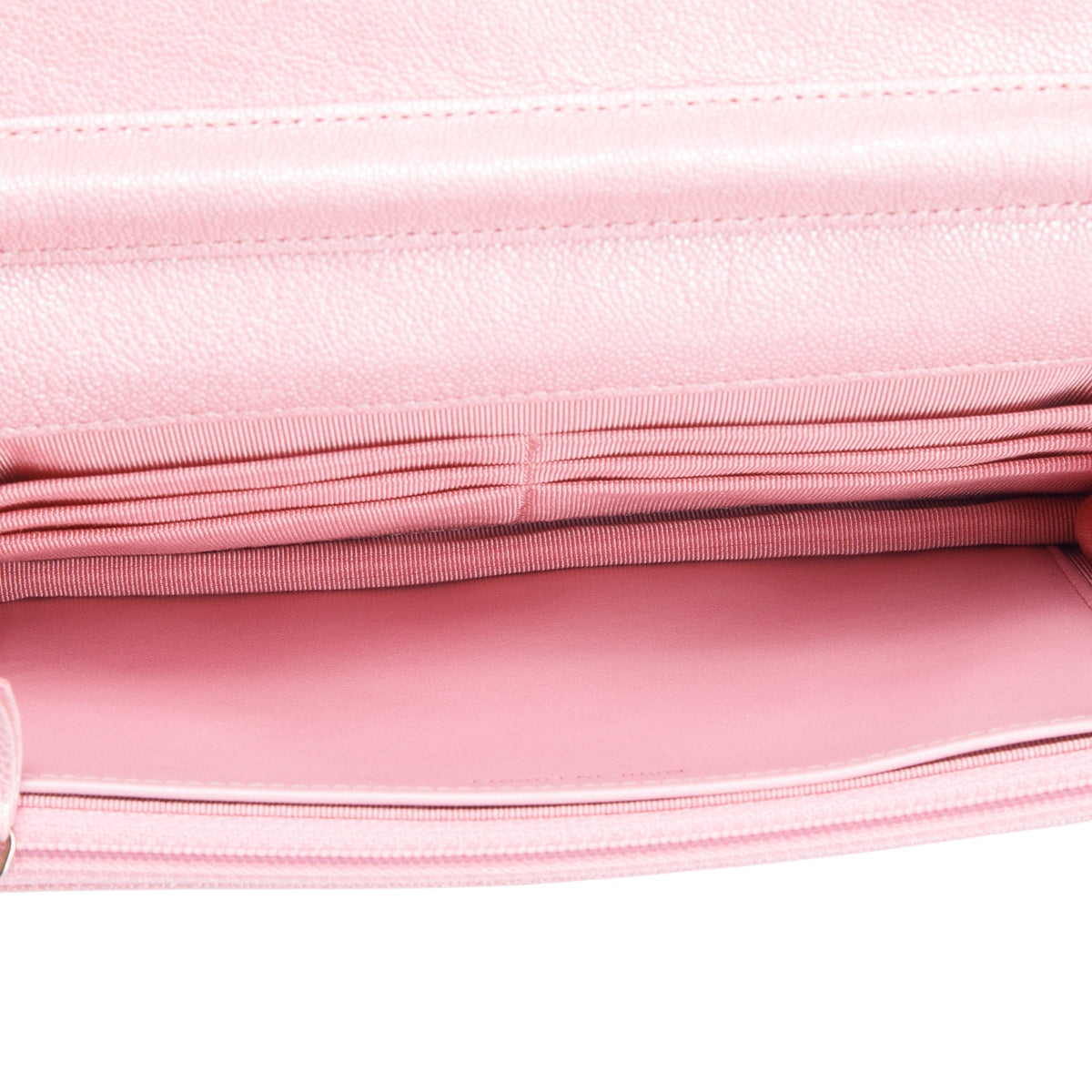 Chanel Pink Iridescent Caviar Quilted Classic Wallet on Chain w/ Box & Authenticity Card