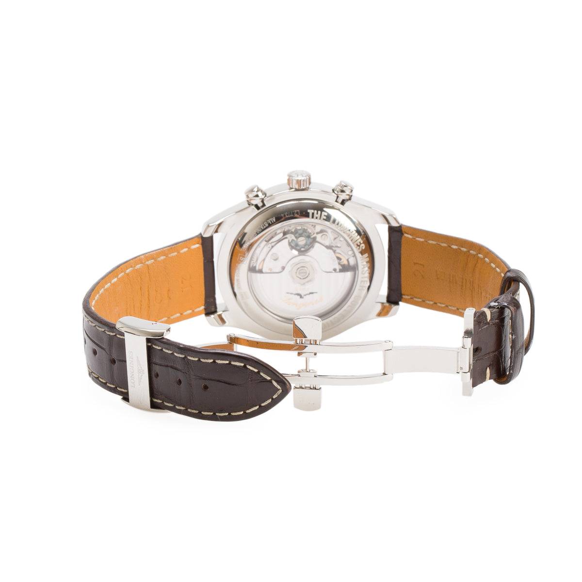 Longines Stainless Steel Master Collection 42 MM Automatic Moonphase Chronograph Watch Silver Dial w/ Box & Papers