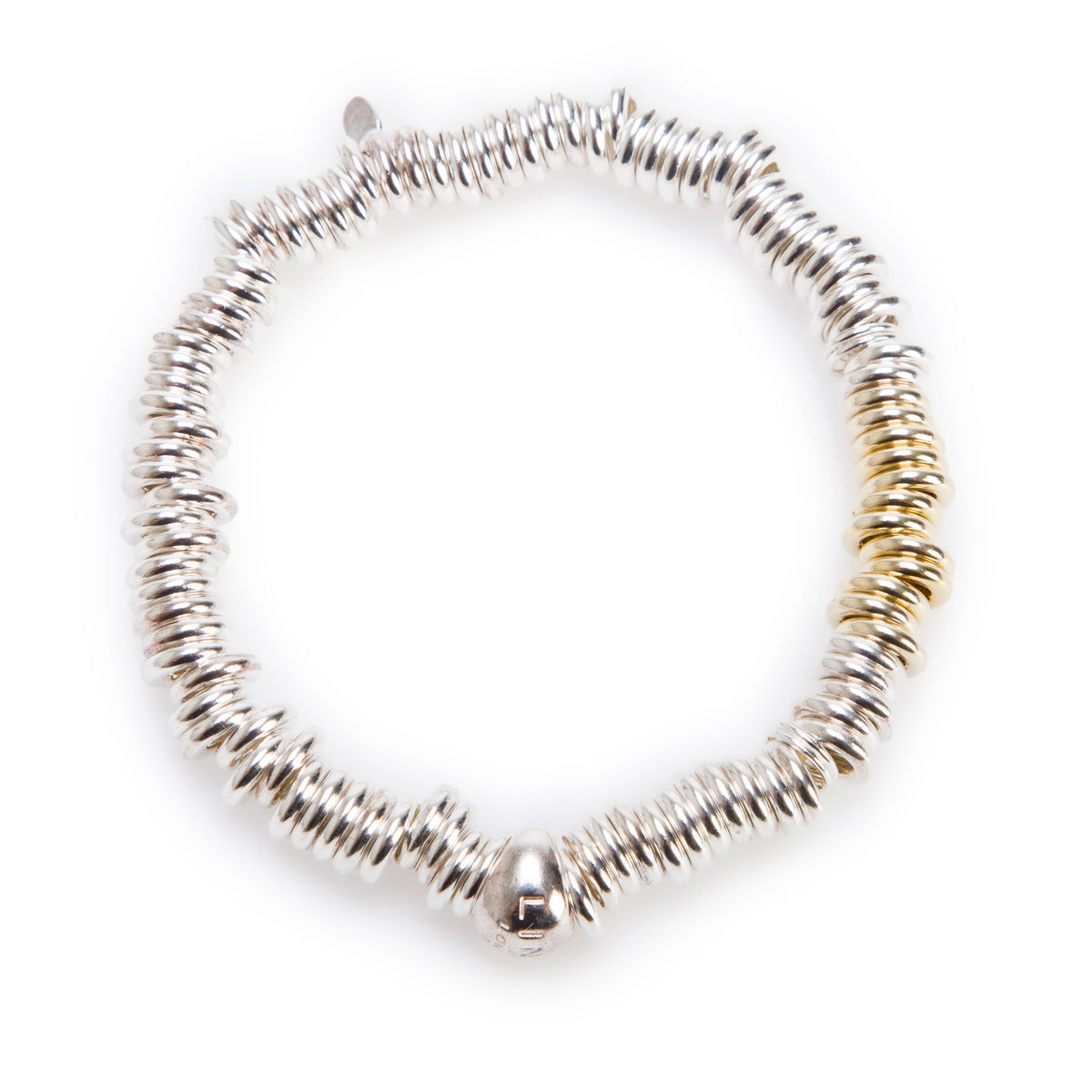 Links of London Sterling Silver Sweetie Charm Bracelet w/ Box & 10 Gold Plated Links