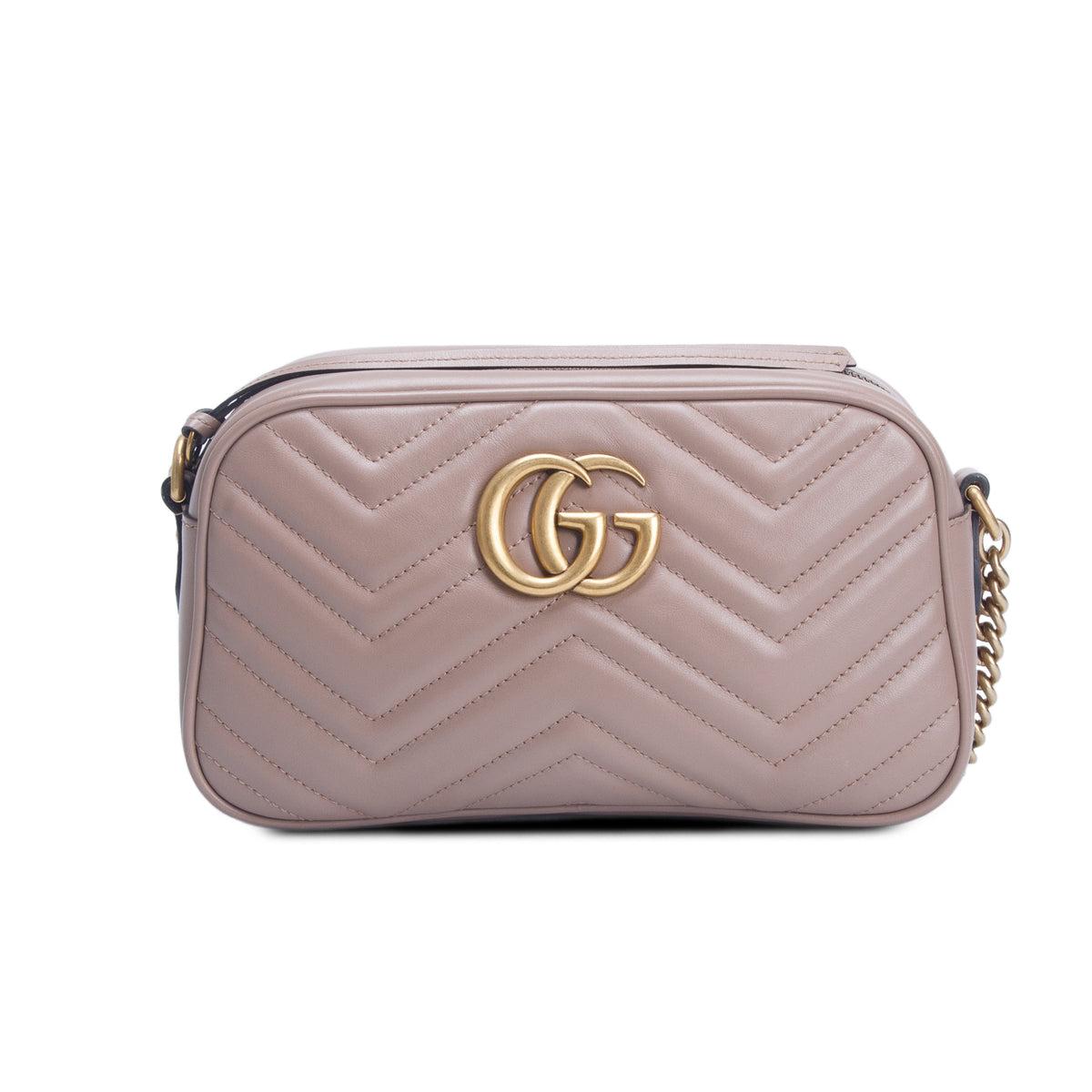 Gucci Pink GG Marmont Matelasse Small Camera Bag w/ Box