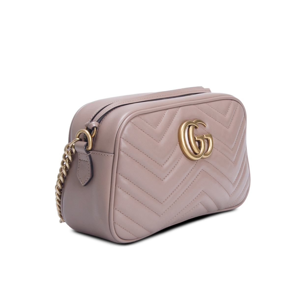 Gucci Pink GG Marmont Matelasse Small Camera Bag w/ Box