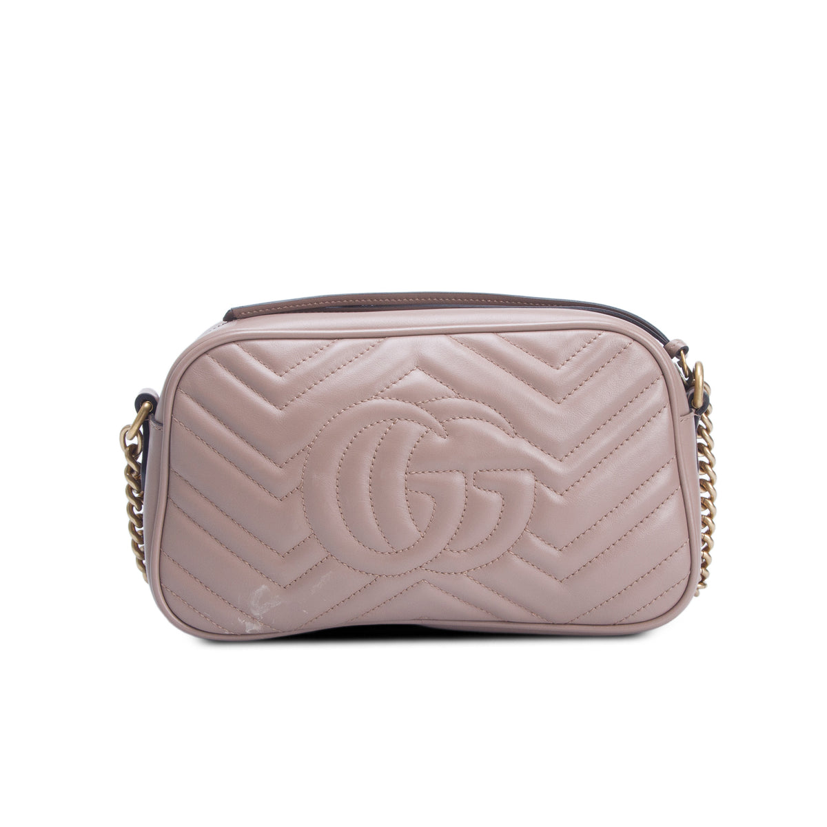 Gucci Pink GG Marmont Matelasse Small Camera Bag w/ Box