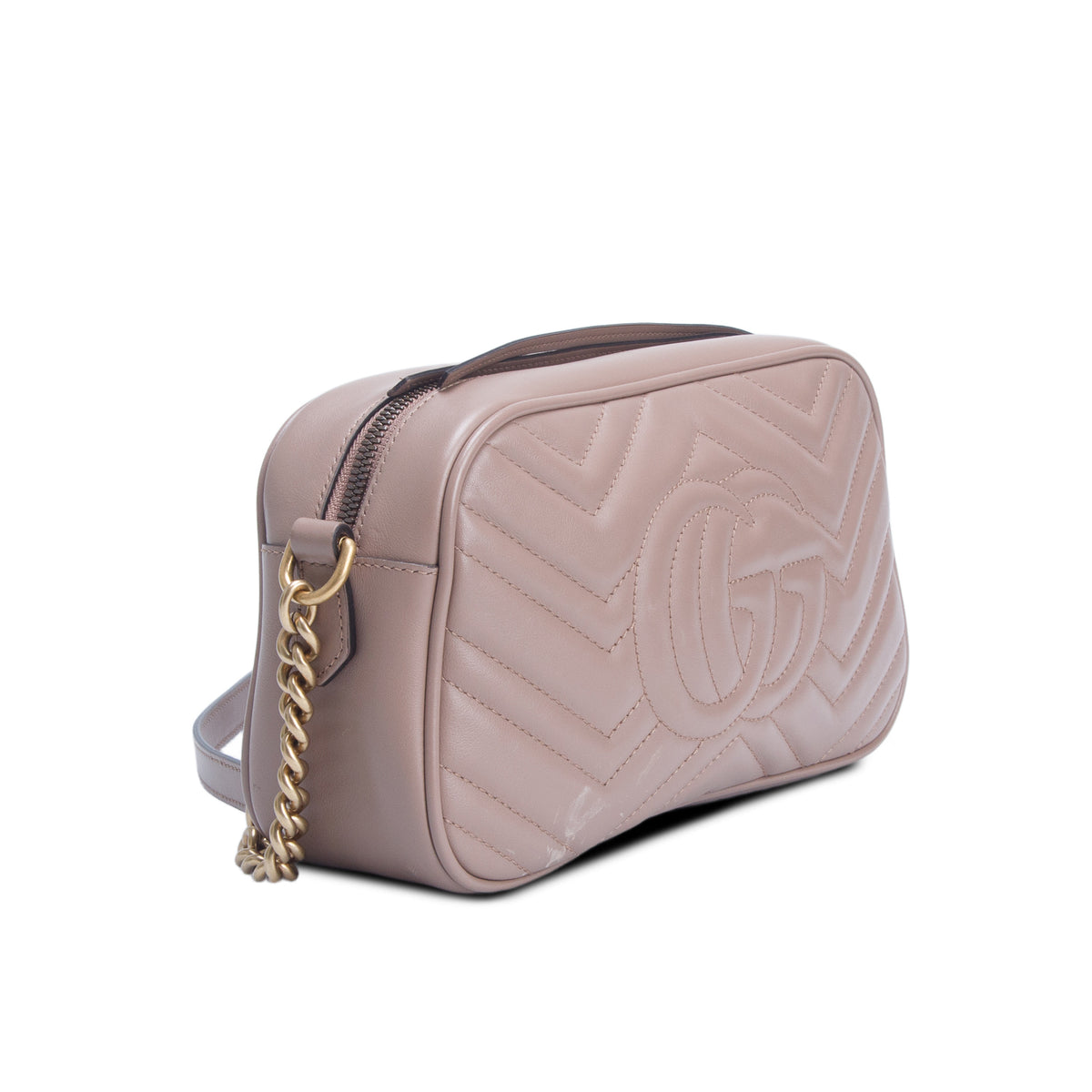Gucci Pink GG Marmont Matelasse Small Camera Bag w/ Box