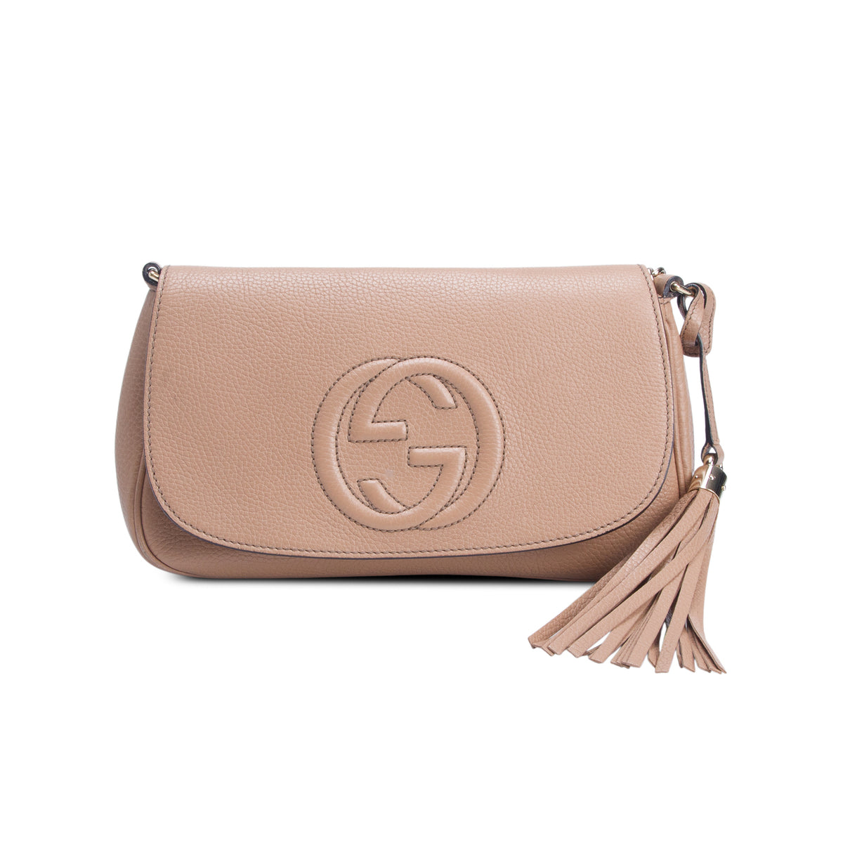 Gucci Brown Leather Medium Soho Flap Crossbody Bag
