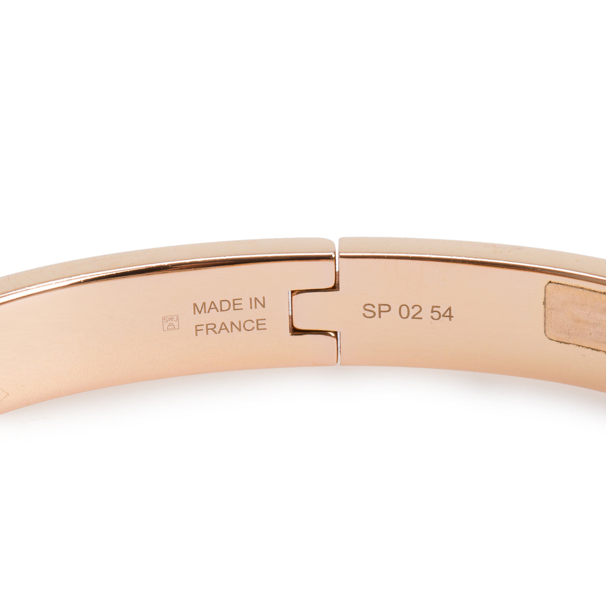 Hermes 2025 Yellow Gold-Plated Creme Enamel Mini Clic Kelly Bracelet w/ Box & Receipt