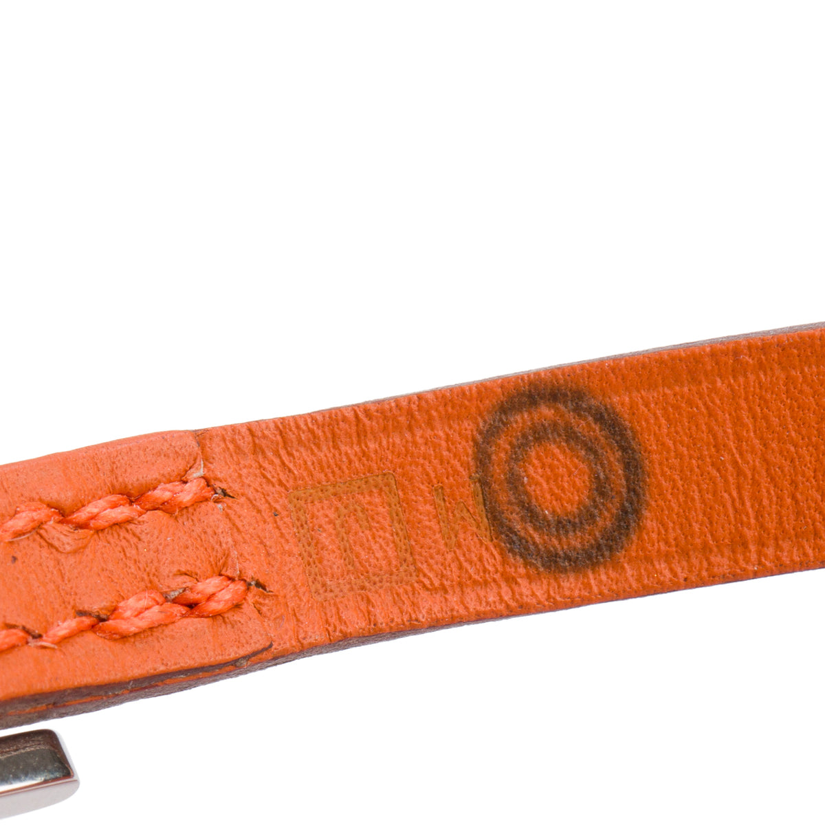 Hermes Palladium Plated Orange Leather Behapi Triple Tour Wrap Bracelet