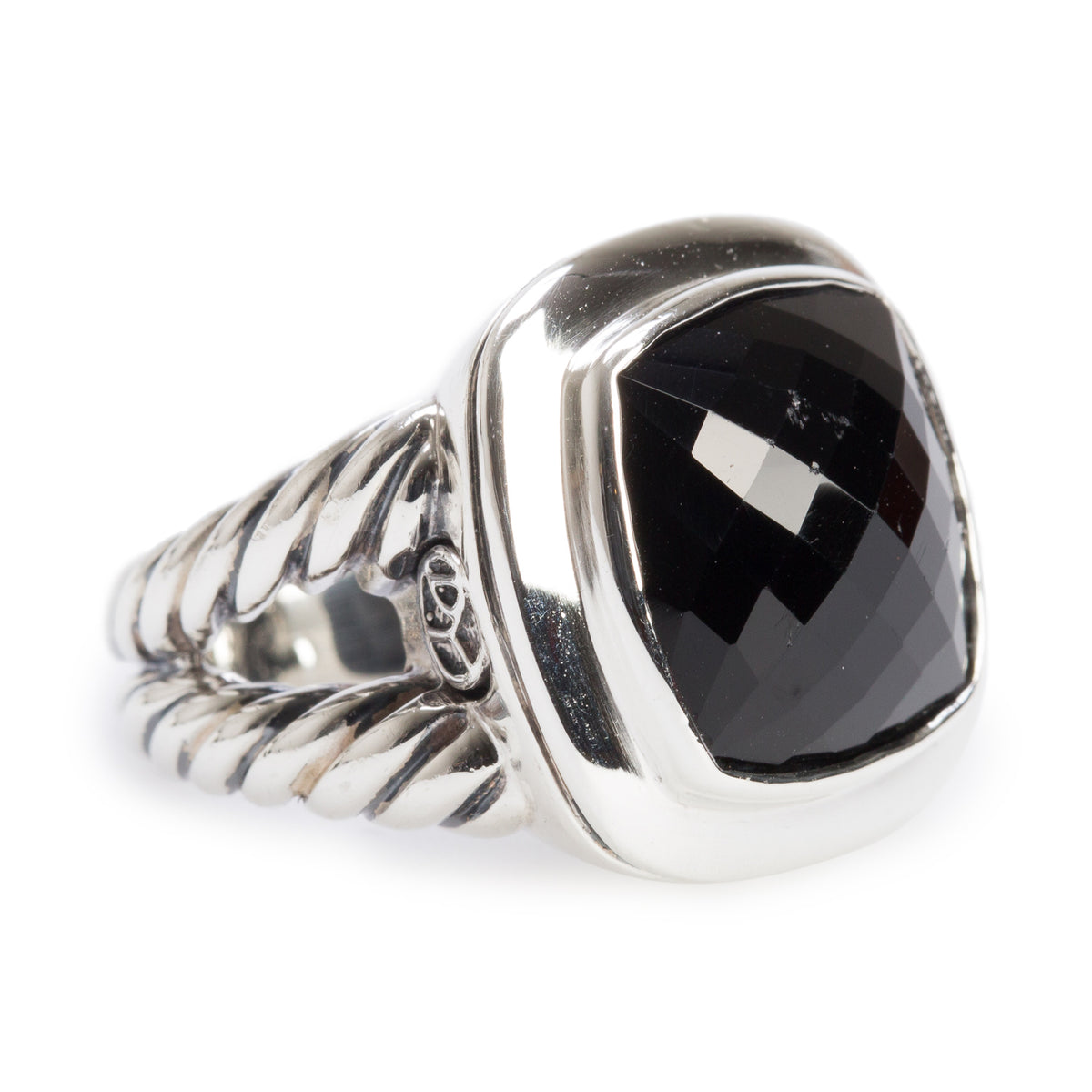 David Yurman Sterling Silver Black Onyx Albion Ring, Size 6