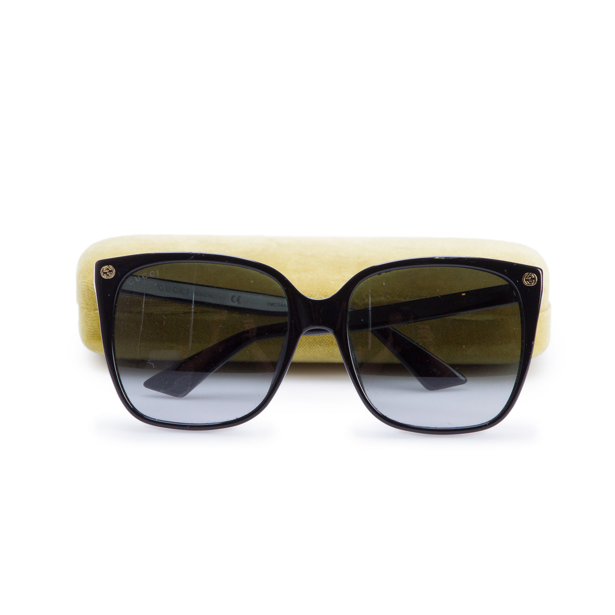 Gucci GG0022S Black Acetate Square Sunglasses w/ Case