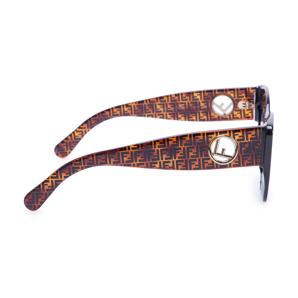 Fendi FF0327/S Black/Brown Acetate F is Fendi Cat Eye Sunglasses w/ Case & Authenticity Card