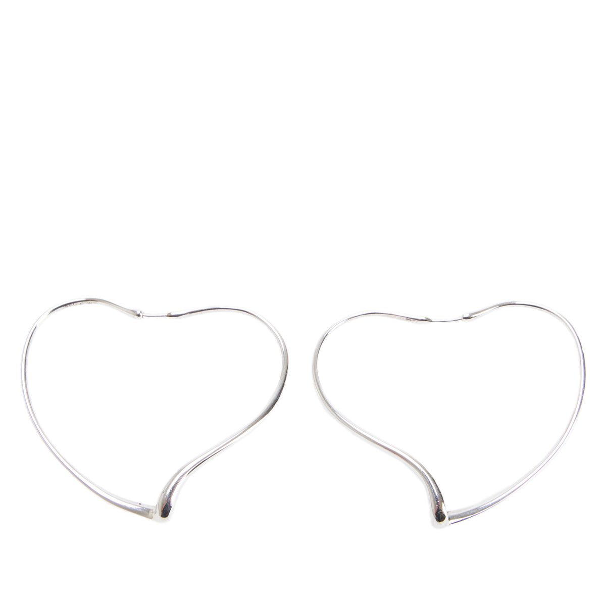 Tiffany & Co. Elsa Peretti Sterling Silver Large Open Heart Hoop Earrings