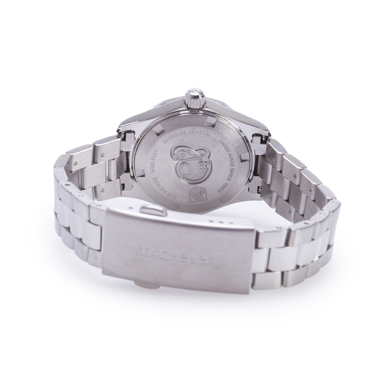 Tag Heuer Stainless Steel Aquaracer 27 MM Quartz Watch Black Dial WAF1410