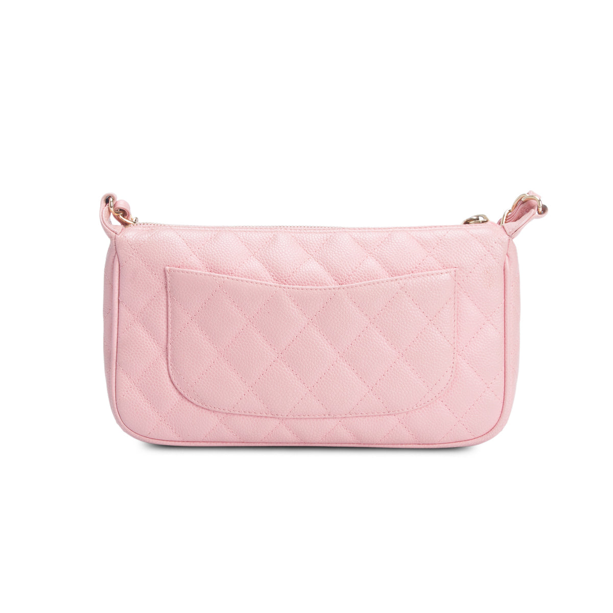 Chanel Pink Caviar Quilted CC Pochette w/ Authenticity Card