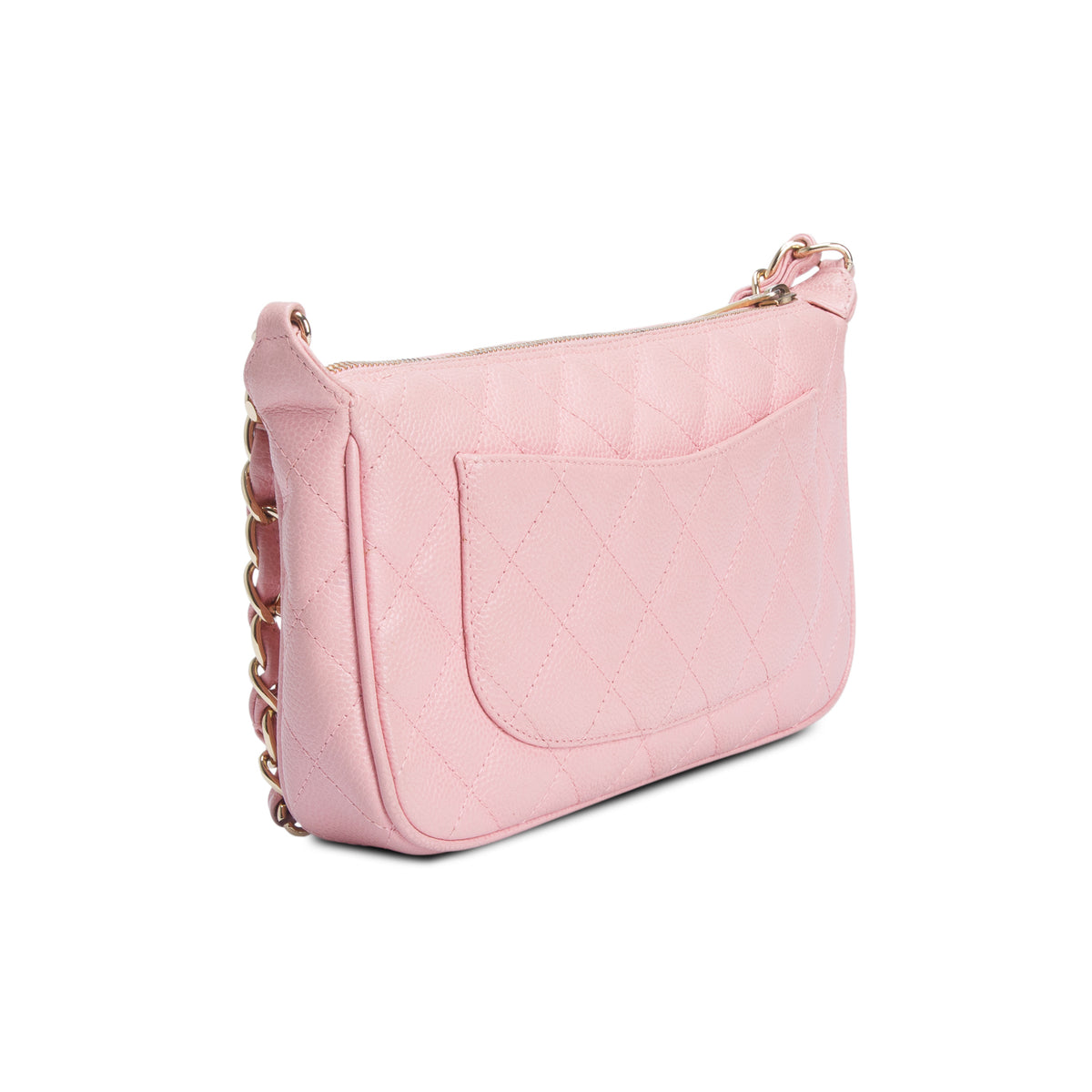 Chanel Pink Caviar Quilted CC Pochette w/ Authenticity Card