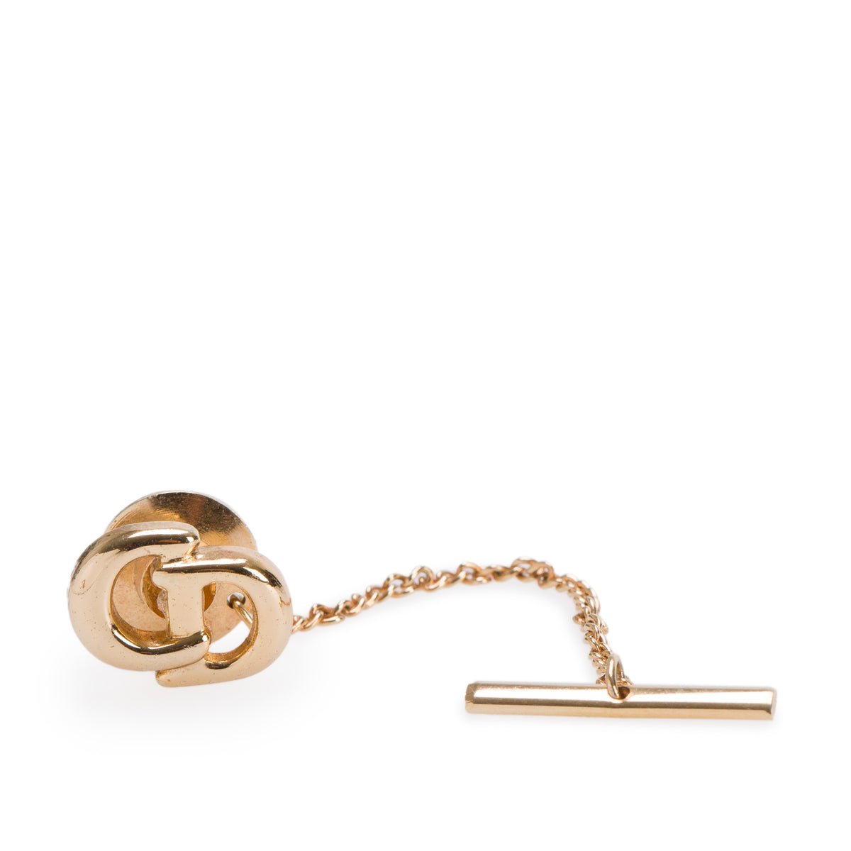 Christian Dior Vintage Gold-Plated CD Logo Tie Pin