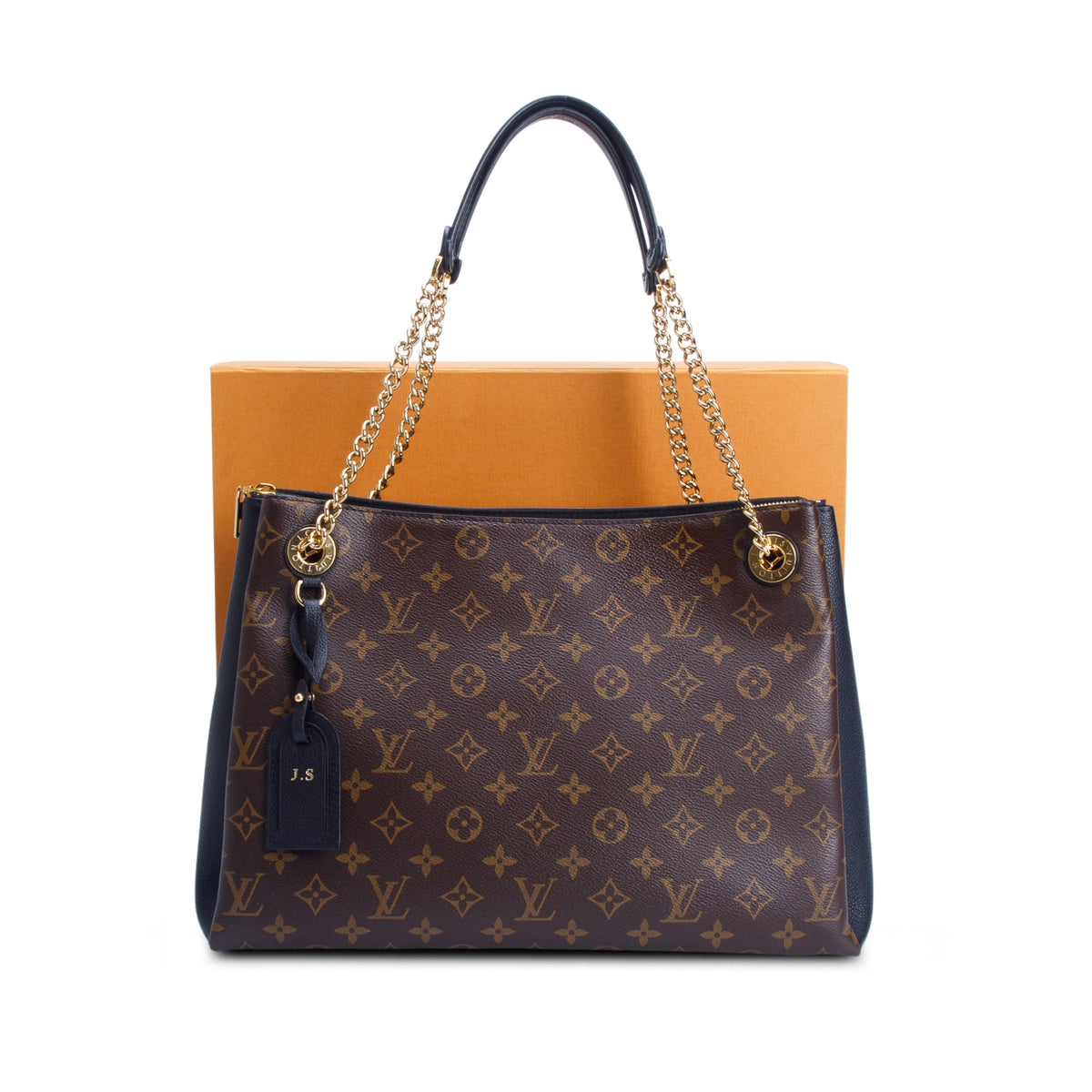 Louis Vuitton Monogram Black Leather Trim Surene MM w/ Box