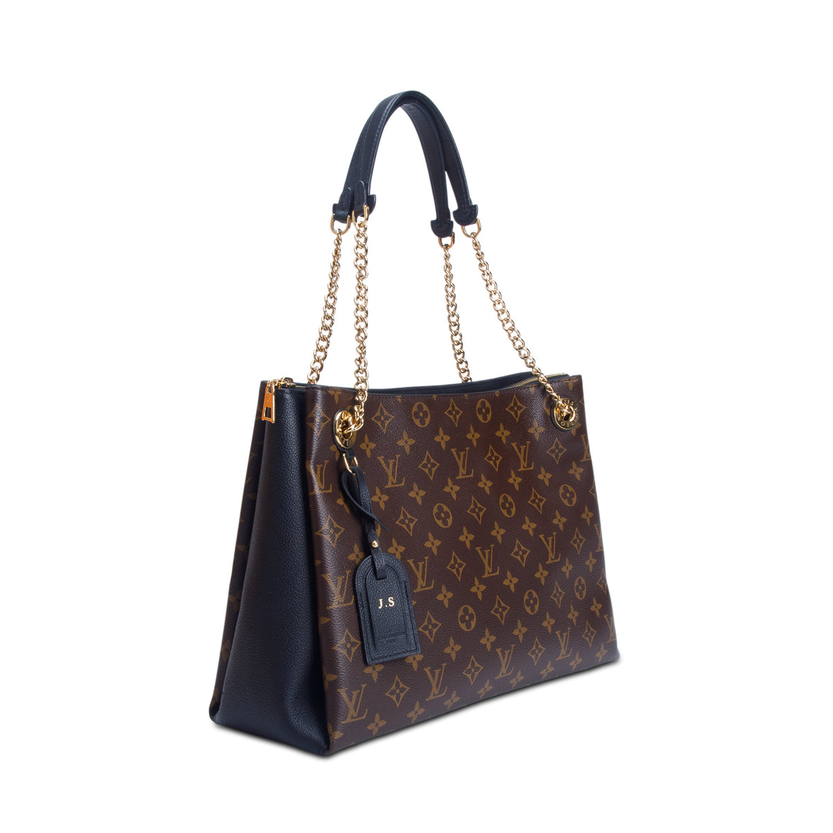 Louis Vuitton Monogram Black Leather Trim Surene MM w/ Box